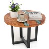 24-inch side table, round end table with epoxy top - 2 of 4