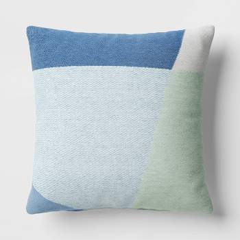 Color Blocked Woven Cotton Square Throw Pillow - Room Essentials™