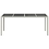 Garden Dining Table White 74.8" x 35.4" x 29.5" Poly rattan - 3 of 4