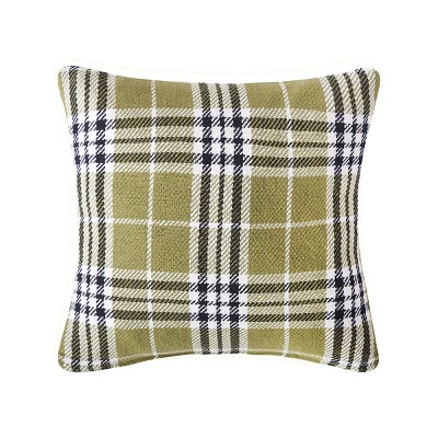 C&F Home 18" x 18" Max Plaid Tarragon Woven Throw Pillow