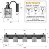 5-Light /6-Light Black Bathroom Vanity Lamps with Square Shades, Modern Crystal Vanity Lamps Above Mirror, Modern Crystal Wall Lamps - 4 of 4