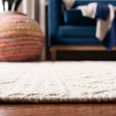 Ivory Hand-Knotted Wool Runner Rug, 2'3" x 8'