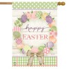Easter Egg Wreath Holiday House Flag Patterned 28" x 40" Briarwood Lane - 2 of 4
