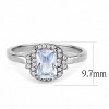 Slickblue Women's Polished Stainless Steel Engagement Ring with Light Amethyst & Clear CZ - Halo Oblong Style, Size 5-10 - 3 of 4