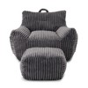 Lyngins Corduroy Bean Bag Sofas for Kids and Adults,Comfy Lazy Sofa Chairs with Armrests and Footstool for Living Room - 4 of 4