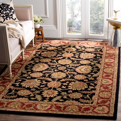 Navy and Red Hand-Tufted Wool 6' x 9' Area Rug
