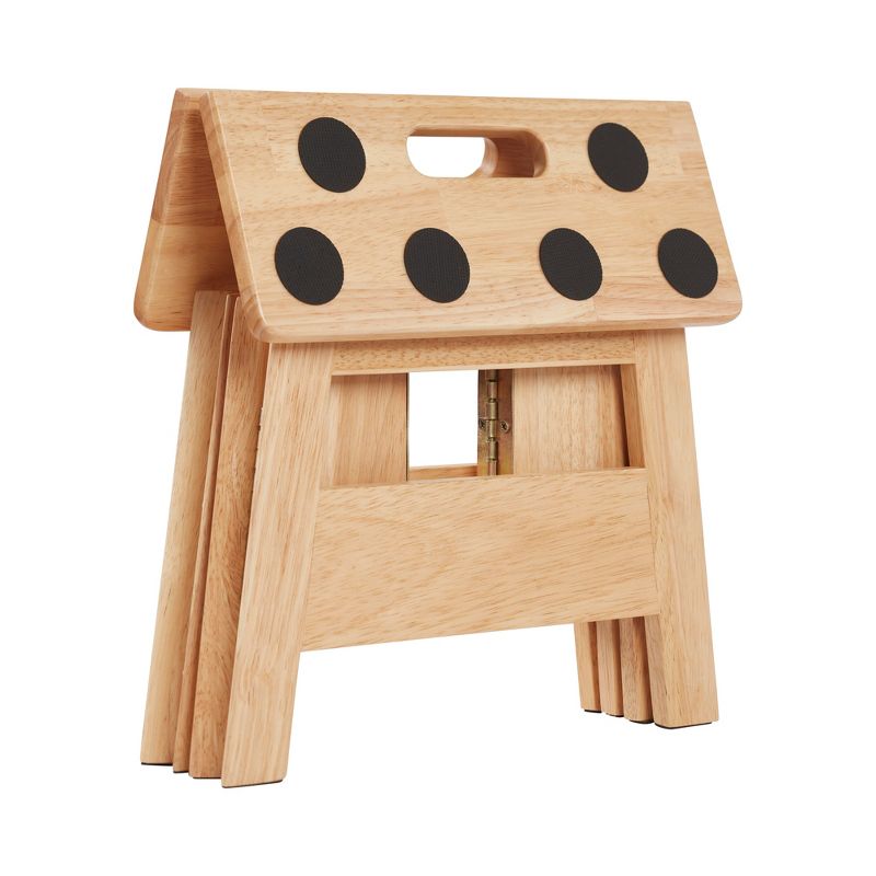 ECR4Kids Folding Step Stool with Handle, Kids Furniture, Natural, 4 of 15
