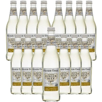 Fever Tree Light Ginger Beer- Premium Quality Mixer - Refreshing Beverage for Cocktails & Mocktails 500ml Bottles