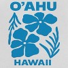 Rerun Island Women's O Ahu Hawaii Blue Hibiscus Short Sleeve Graphic Cotton Retro Vintage Ranger Baby Tee - White Caviar XL - 2 of 4