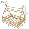 TUYOHW Twin Size Toddler Floor Bed with Fence and Roof for Kids,Modern House Montessori Bed with Light for Bedroom - 3 of 4