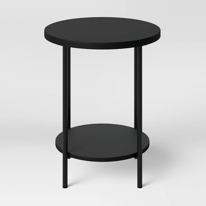 Wood and Metal Round End Table - Room Essentials™, 4 of 14