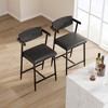 Set of 2/4 Counter Height Bar Stool with Back & Upholstered Wider Seat for Kitchen Island, Easy Assembly - 4 of 4