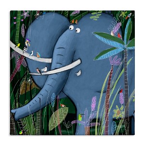 Stupell Industries Elephant Safari Illustration Children's Tropical Jungle Animal Canvas Wall Art - 1 of 4