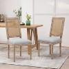Vynxaria French Country Dining Chair Set of 2 - Elegant Upholstered Chairs with Weathered Finish - 2 of 4
