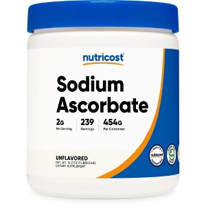 Nutricost Sodium Ascorbate Powder (1 LB) Unflavored - 2 Grams per Serving, Vegan, GMO-Free, Gluten-Free - 1 of 4