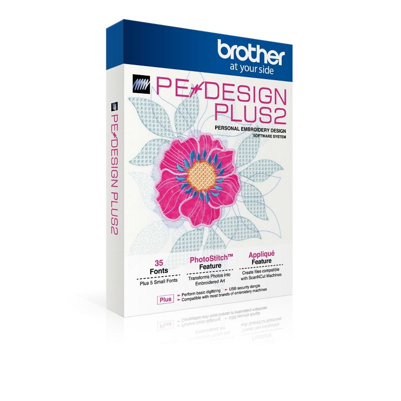 Brother PE DESIGN PLUS2 Auto-Digitizing Editing Lettering Embroidery Software, 1 of 2