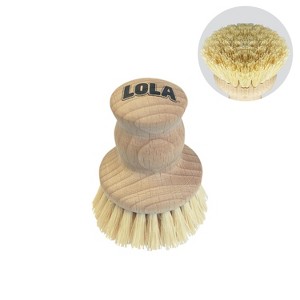 Lola Products The Original Tampico Vegetable Palm Brush w/Comfort Wood Knob, Sustainable Tampico Bristles, Renewable Birch Hardwood Handle, 1 Pack - 1 of 4