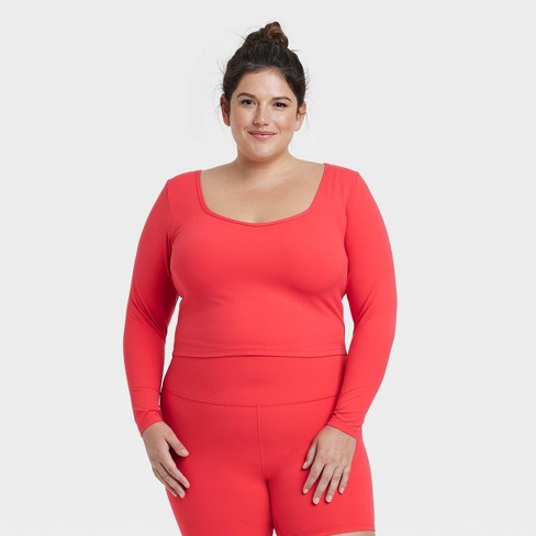 Women's Everyday Soft Long Sleeve Top - All In Motion™ Red Xxl : Target