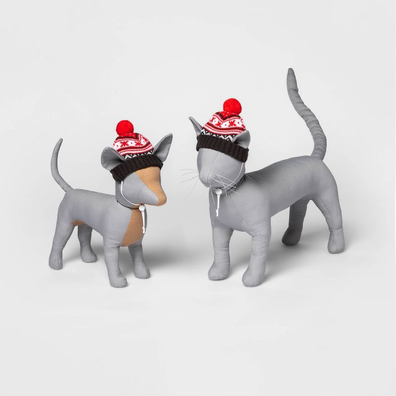 Dog and Cat Nordic Ski Hat with Pom Pom - Wondershop™, 1 of 5