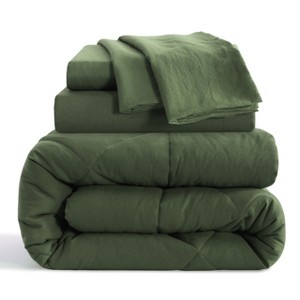 5/7 Pieces Microfiber Comforter Set, Breathable Down Alternative Bedding Set, All Season Bed in a Bag - NTBAY - 1 of 4