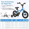 Costway 12"/14"/16"/18" Kids Training Bike with Removable Training Wheels Pneumatic Tires Navy/Black - 3 of 4