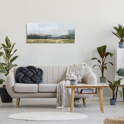 Rural Field Abstract Landscape Canvas Wall Art, 40 x 17