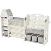 SEVOBAL Utility Storage Bins 14-Bin Kids Multi-Functional Nursery Organizer,HDPE Shelf for Playroom, Bedroom, Living Room, Green, 38.5"*18.33"*17.83" - 2 of 4
