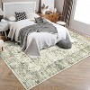8x10 Washable Area Rug,Vintage Low Pile Distressed Carpet, Non-Slip, Stain-Resistant, Fade-Resistant, Dining/Bedroom/Laundry/Patio Accent Rug,Beige - 2 of 4