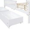 Twin Size Wood Platform Bed with Guardrails and Two Storage Drawers, Slatted Base, Classic Style for Kids-Maison Boucle - 4 of 4
