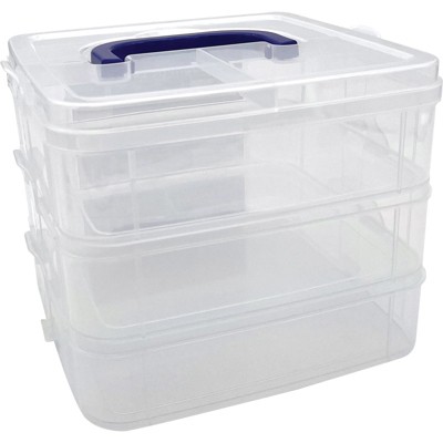 Teacher Created Resources Clear Stackable Storage Containers - 3 Tier (Pack of 2)