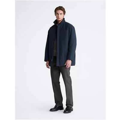 Calvin Klein Mens Mockneck Covered Placket Parka Coat
