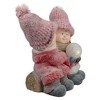Northlight LED Lighted Children and Snowball on a Snowy Log Christmas Decoration - 15" - 4 of 4