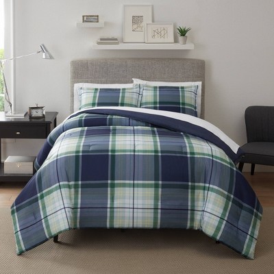 2pc Twin/twin Extra Long Scott Plaid Antimicrobial Comforter Set Green ...