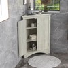 NicBex Modern Triangle Bathroom Corner Cabinet with 3 Adjustable Shelves,Freestanding Storage Cabinet with Anti-Tipping Device for Bathroom - 3 of 4