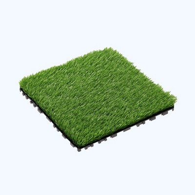 Chic Crate 36 Pack 12'' Interlocking Artificial Grass Deck Tiles - Green