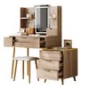 Ridstar 39.37 in. W 7-Drawer Carved Vanity with Metal Legs, PU Stool & Jewelry Storage for Bedroom-Brown - 4 of 4