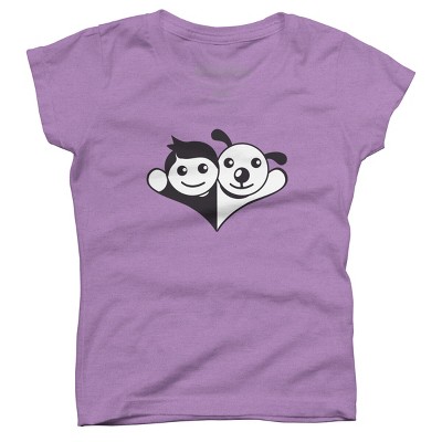 Girl's Design By Humans Doggy Friend By graphicganga T-Shirt