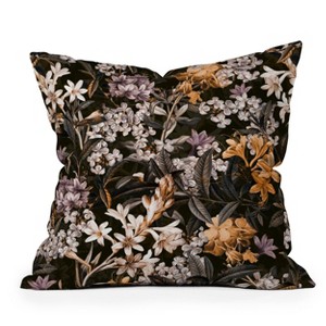 16"x16" Burcu Korkmazyurek Dark Garden Square Throw Pillow Green - Deny Designs: Removable Cover, Indoor Use - 1 of 4