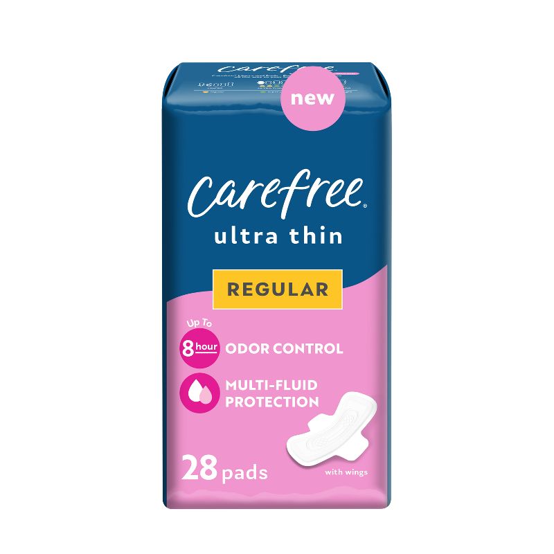 Carefree Ultra Thin Regular Pads with Wings - 28ct, 1 of 10
