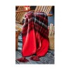 tagltd Snowmass Check Mohair Decorative Throw for Sofa or Bed, Red Black Plaid with Tassels, 50L x 60W in. - 2 of 3