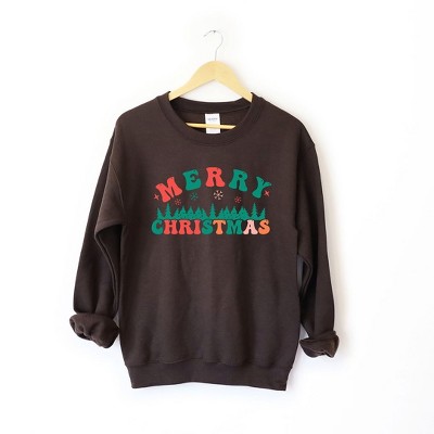 Simply Sage Market Women's Graphic Sweatshirt Merry Christmas Trees