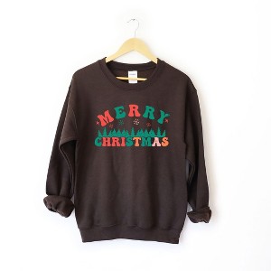 Simply Sage Market Women's Graphic Sweatshirt Merry Christmas Trees - 1 of 4