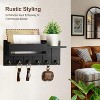 LunaLulinlk Key Holder Wall Mount, Decorative Key Rack and Mail Organizer with 6 Key Hooks, Wooden Key Hanger with Shelf - 2 of 4
