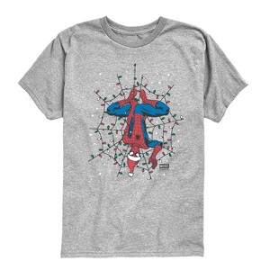 Boys' - Marvel - Holiday Lights Spider Man Short Sleeve Graphic T-Shirt - 1 of 4