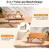 VINGLI 2-in-1 Convertible Outdoor Picnic Table with Umbrella Hole, Bench Set for Garden, Patio - 2 of 4