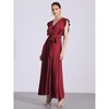 Allegra K Women's Wrap V Neck Sleeeveless Midi Pleated Dress - 4 of 4
