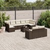 vidaXL Garden Sofa Set Brown and Cream White - 2 of 4