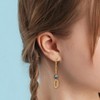 EVERLY JEWELRY |18k Yellow Gold Plated Sterling Silver 9-10mm Dyed Grey Cultured Freshwater Pearl Oval Link Earrings - 4 of 4