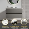 FAMYYT 36 in. Single Sink Floating Grey Bath Vanity with White Ceramic Top, 2 Soft Drawers - 3 of 4