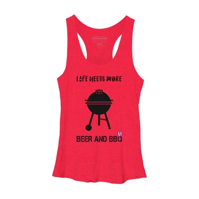 Women's Design By Humans July 4th Life Needs More BBQ By TeeShirtMadness Racerback Tank Top